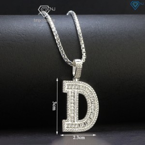 Dây chuyền bạc nam mặt chữ D đính đá cao cấp DCA0115 - Trang sức TNJ
