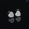 Bông tai bạc nam hình trái tim full đinh đá BTA0073  - Trang Sức TNJ