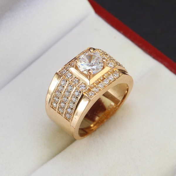 Nhẫn nam bạc xi mạ vàng hồng NNA0066