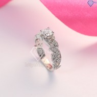 Nhẫn bạc nữ hình hoa hồng đính đá đẹp NN0233 - Trang Sức TNJ