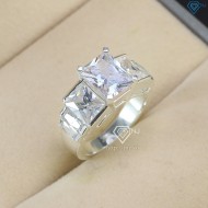 Nhẫn bạc nam đính đá hình chữ nhật cao cấp NNA0421 - Trang sức TNJ