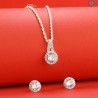 Bộ trang sức bạc nữ cao cấp mặt tròn đính đá BTS0060 - Trang Sức TNJ