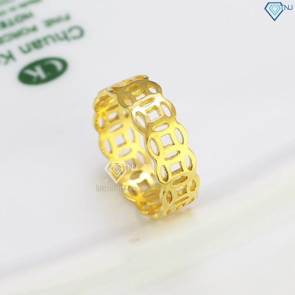 Nhẫn bạc nam kim tiền xi mạ vàng 18k NNA0152-XV