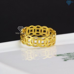 Nhẫn bạc nam kim tiền xi mạ vàng 18k NNA0152-XV