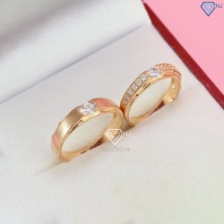 Nhẫn đôi bạc nhẫn cặp bạc xi mạ vàng hồng ND0176 - Trang Sức TNJ