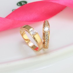 Nhẫn đôi bạc nhẫn cặp bạc xi mạ vàng hồng ND0176