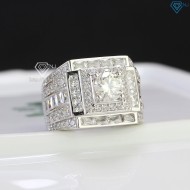 Nhẫn nam kim cương Moissanite đẹp 6.5mm - Kiểm định GRA NNAM0003 - Trang sức TNJ