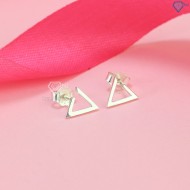 Bông tai bạc nữ hình tam giác đơn giản BTN0201  - Trang Sức TNJ