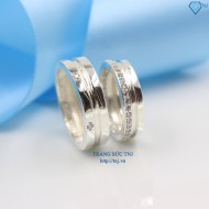 Nhẫn đôi bạc nhẫn cặp bạc đẹp khắc tên ND0237