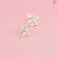 Bông tai bạc nữ hình bông tuyết đính đá BTN0216 - Trang Sức TNJ