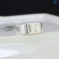 Nhẫn bạc nam đeo ngón út mặt vuông NNA0436 - Trang sức TNJ