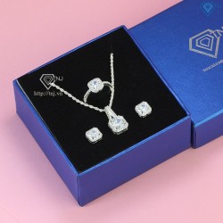 Bộ trang sức bạc nữ 925 cao cấp mặt đính đá BTS0061 - Trang Sức TNJ