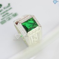 Nhẫn bạc nam mặt đá phong thủy xanh lá NNA0381 - Trang sức TNJ