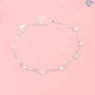 Lắc chân bạc nữ dây kép họa tiết hoa hồng LCN0111 - Trang Sức TNJ