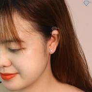 Bông tai bạc nữ OX đính đá giá rẻ BTN0218 - Trang Sức TNJ