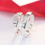 Nhẫn đôi bạc nhẫn cặp bạc đẹp King Queen ND0303 - Trang Sức TNJ