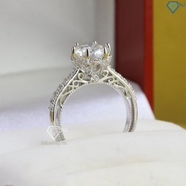 Nhẫn nữ Moissanite sang trọng đính kim cương 8.0mm NNM0003 - Trang Sức TNJ