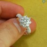 Nhẫn nữ hoa hồng đính kim cương Moissanite 6.5mm NNM0004 - Trang Sức TNJ