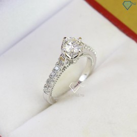 Nhẫn Moissanite nữ giá rẻ đính đá 6.0mm NNM0006 - Trang Sức TNJ