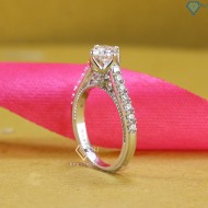 Nhẫn Moissanite nữ giá rẻ đính đá 6.0mm NNM0006 - Trang Sức TNJ