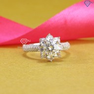 Nhẫn đính hôn đính đá Moissanite 6.5mm NNM0004 - Trang Sức TNJ