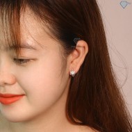 Bông tai bạc nữ hoa mai đính đá BTN0231  - Trang Sức TNJ