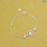 Lắc tay bạc nữ bông hoa đính đá LTN0365 - Trang Sức TNJ