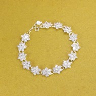 Lắc tay bạc nữ hình bông hoa đính đá đẹp LTN0375