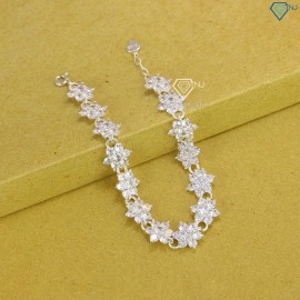Lắc tay bạc nữ hình bông hoa đính đá đẹp LTN0375 - Trang Sức TNJ