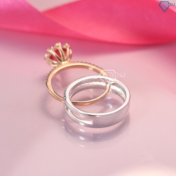 Nhẫn bạc nữ ghép 2 trong 1 xi mạ vàng 2 màu NN0241 - Trang Sức TNJ