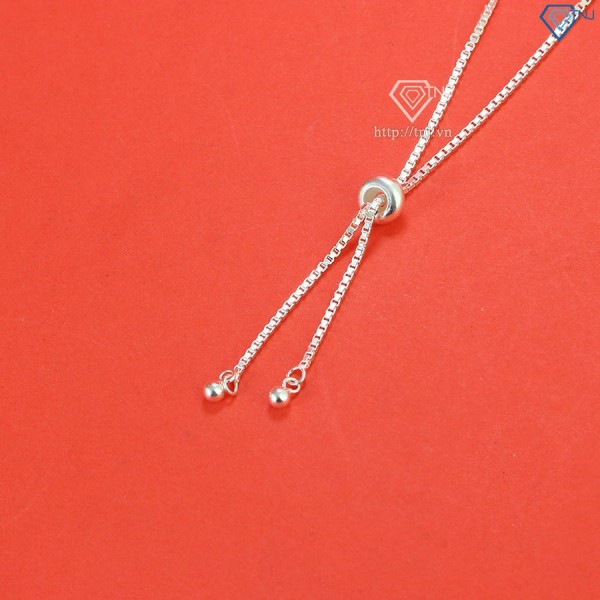 Lắc tay bạc cho nữ đính đá 4mm dây rút LTN0380 - Trang Sức TNJ