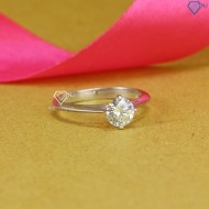 Nhẫn Moissanite nữ đơn giản đính đá 6.0mm NNM0007 - Trang Sức TNJ