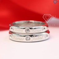 Nhẫn đôi bạc nhẫn cặp bạc đẹp khắc tên ND0347