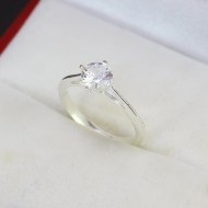 Nhẫn bạc nữ đơn giản đính đá NN0413
