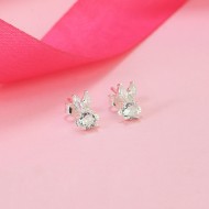 Bông tai bạc nữ hình thỏ ngọc dễ thương BTN0244