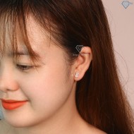 Bông tai bạc nữ hình thỏ ngọc dễ thương BTN0244 - Trang Sức TNJ