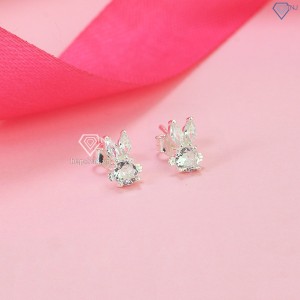 Bông tai bạc nữ hình thỏ ngọc dễ thương BTN0244 - Trang Sức TNJ