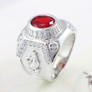Nhẫn bạc nam đá đỏ sang trọng phong cách NNA0074