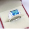 Nhẫn nam bạc đẹp đính đá xanh dương NNA0065