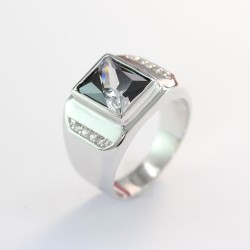 Nhẫn bạc nam mặt đá đẹp 2 màu NNA0047