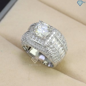 Quà sinh nhật cho nam nhẫn Moissanite nam sang trọng NNAM0002 - Trang sức TNJ