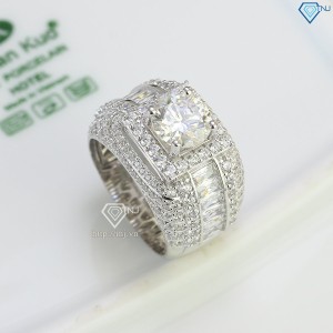 Quà sinh nhật cho nam nhẫn Moissanite nam sang trọng NNAM0002 - Trang sức TNJ