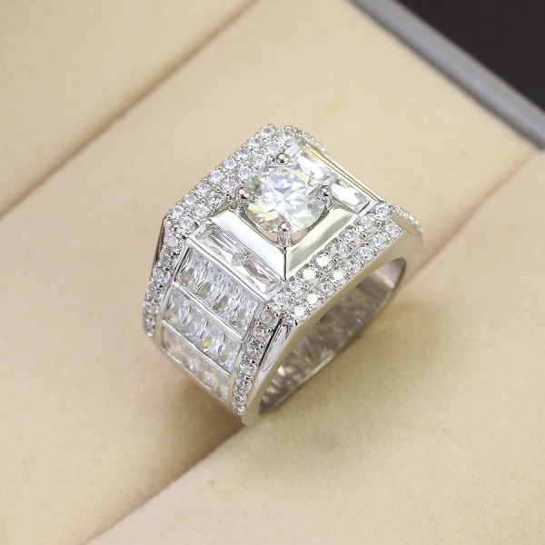 Nhẫn kim cương Moissanite nam cao cấp NNAM0006