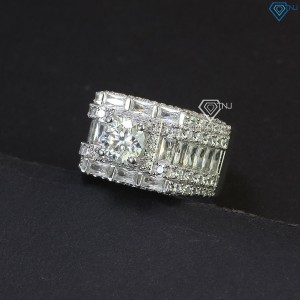 Quà sinh nhật cho bạn trai nhẫn nam Moissanite cao cấp đính đá 7.0mm NNAM0007 - Trang sức TNJ