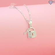 Dây chuyền bạc nữ chìa khóa và ổ khóa DCN0692