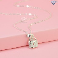 Dây chuyền bạc nữ chìa khóa và ổ khóa DCN0692