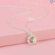 Quà sinh nhật cho bạn gái dây chuyền nữ kim cương Moissanite đính đá 6.0mm DCNM0002 - Trang sức TNJ