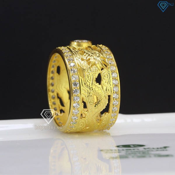 Nhẫn nam bạc xi mạ vàng 18k hình rồng NNA0392-XV- Trang sức TNJ