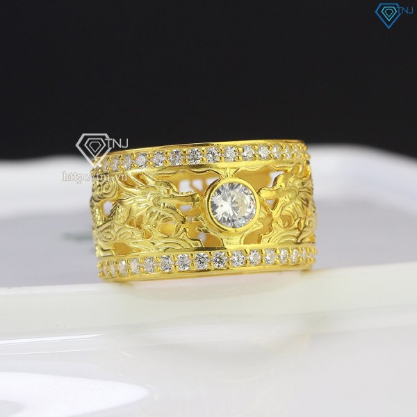 Nhẫn nam bạc xi mạ vàng 18k hình rồng NNA0392-XV- Trang sức TNJ