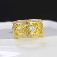 Nhẫn nam bạc xi mạ vàng 18k hình rồng NNA0392